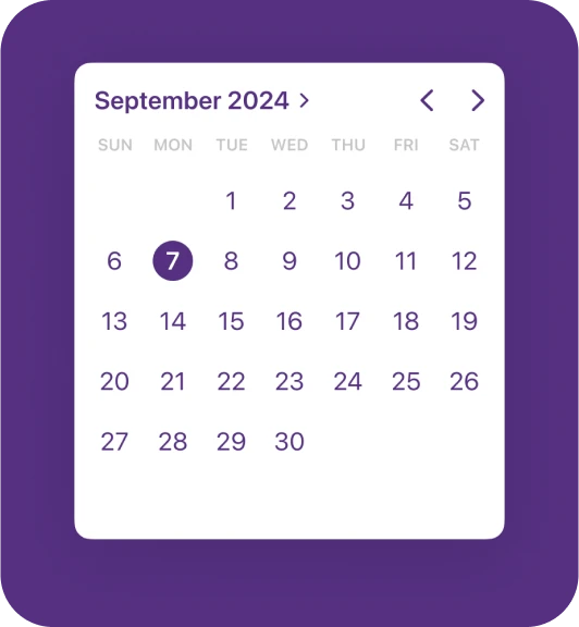 Monthly payment calendar